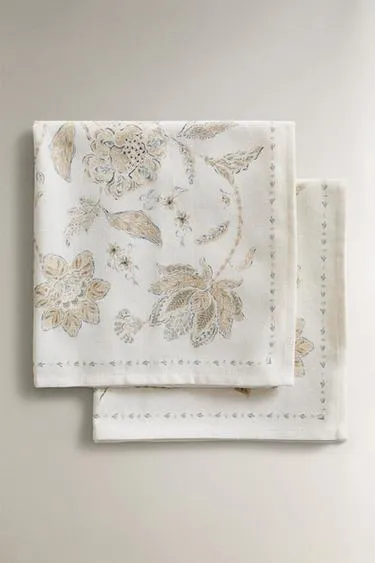 FLORAL PRINT NAPKIN  PACK OF 2