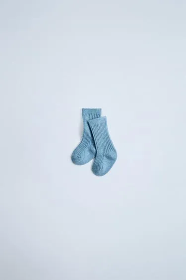 RIBBED COTTON AND SILK SOCKS