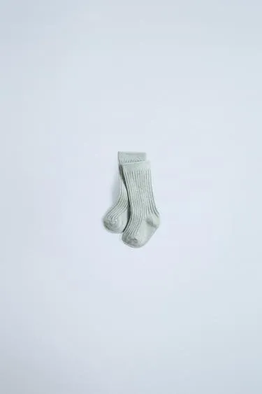 RIBBED COTTON AND SILK SOCKS