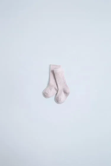 RIBBED COTTON AND SILK SOCKS