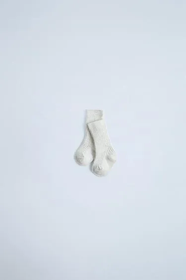 RIBBED COTTON AND SILK SOCKS