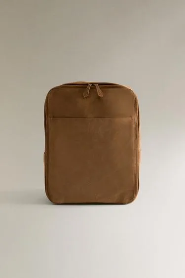 SPLIT LEATHER AND LEATHER BACKPACK