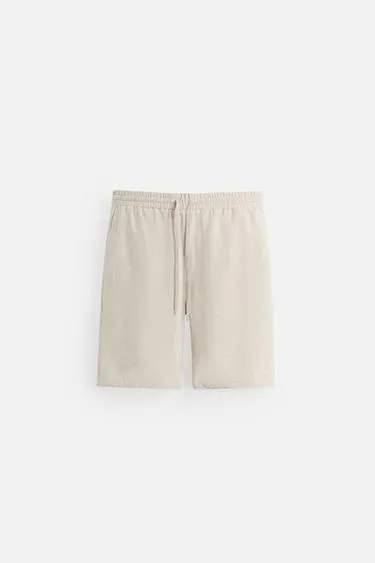 LINEN   VISCOSE BERMUDA SHORTS