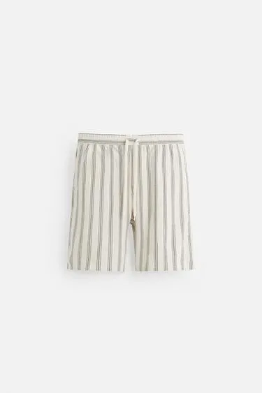 LINEN   VISCOSE BERMUDA SHORTS