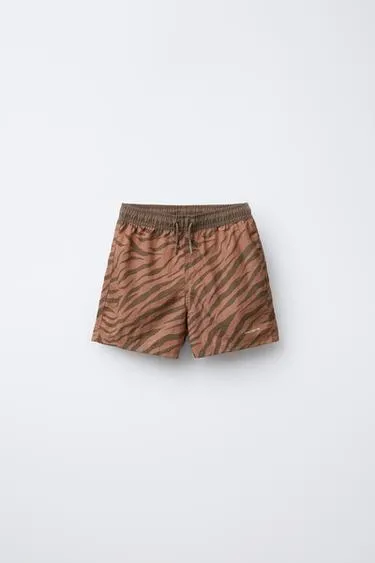 6 14 YEARS  ANIMAL PRINT SWIM SHORTS