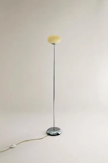 GLASS AND METAL FLOOR LAMP