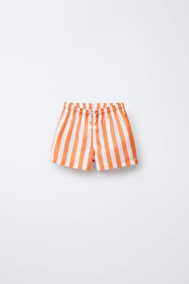 6 14 YEARS  STRIPED SWIM SHORTS