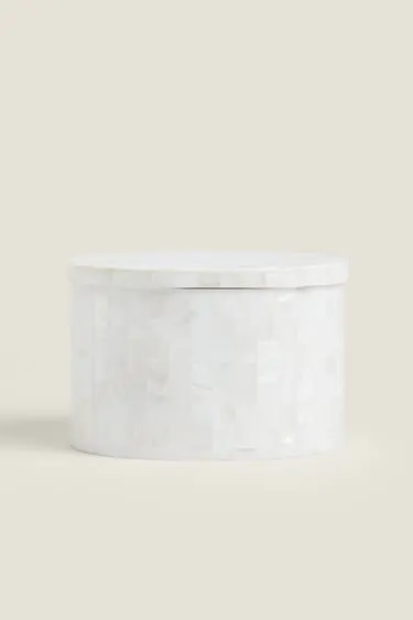 MOTHER-OF-PEARL-EFFECT BATHROOM JAR