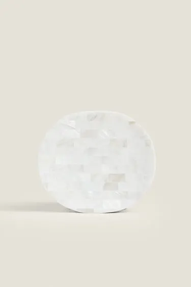 MOTHER-OF-PEARL-EFFECT BATHROOM SOAP DISH