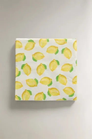 Бумажные салфетки с лимоном, упаковка из 20 штук
