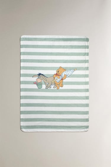 детское полосатое флисовое одеяло с изображением Винни-Пуха