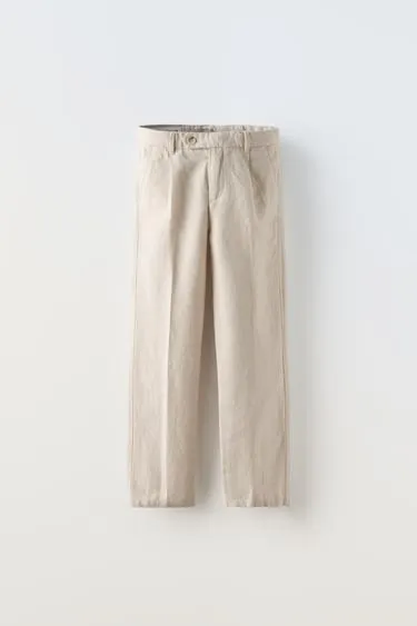 Костюмные брюки из смесового льна