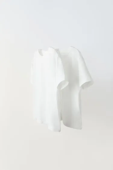 Набор из двух однотонных футболок из рельефной ткани