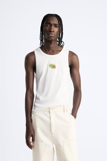 TANK TOP WITH CONTRAST EMBROIDERY