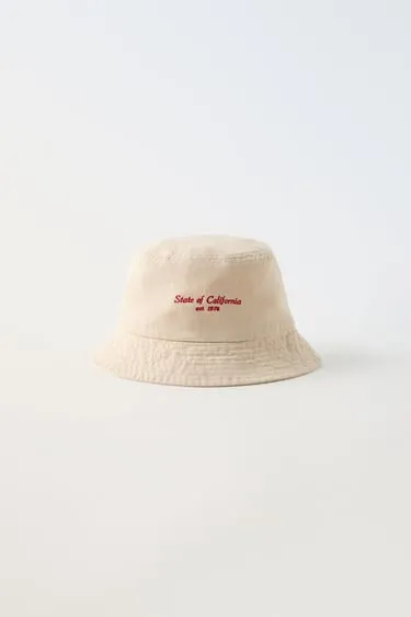 EMBROIDERED SLOGAN BUCKET HAT