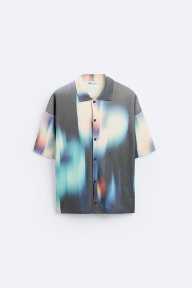 Рубашка из трикотажа с абстрактным принтом