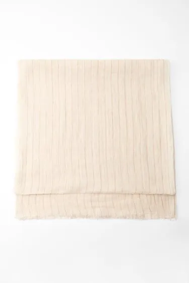 STRIPED 100 LINEN SCARF