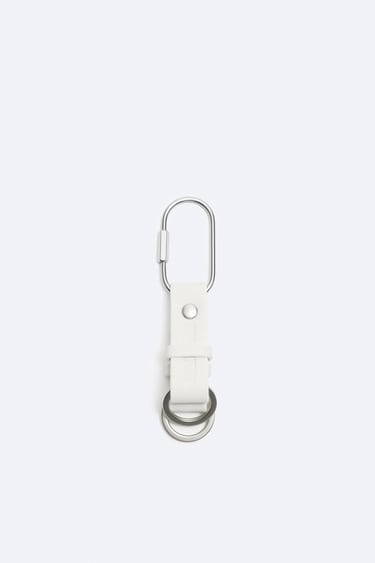 Кожаное кольцо для ключей с застежкой-карабином