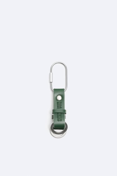 Кожаное кольцо для ключей с застежкой-карабином