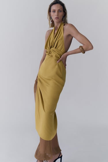Платье из коллекции ZW с драпировкой и горловиной халтер