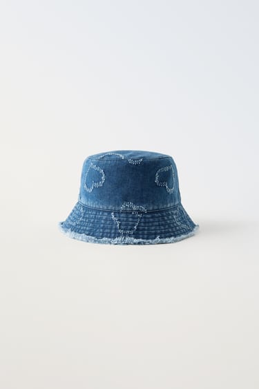 Джинсовая шляпа-панама с сердечками