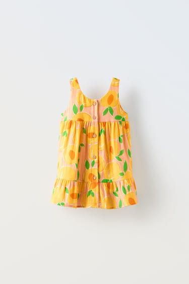 Платье из ткани с принтом «персики»