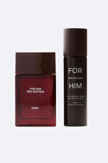 Парфюмированная вода ZARA FOR HIM RED EDITION EDP+  ALL- OVER BODY SPRAY EDC  2X100ML