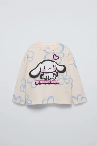 Лонгслив с рельефным принтом MY MELODY AND CINNAMOROLL © SANRIO