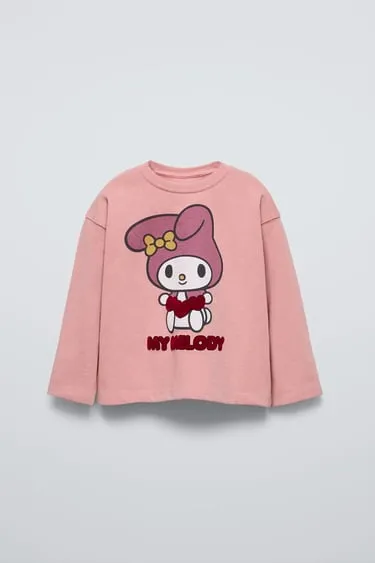 Лонгслив с рельефным принтом MY MELODY AND CINNAMOROLL © SANRIO