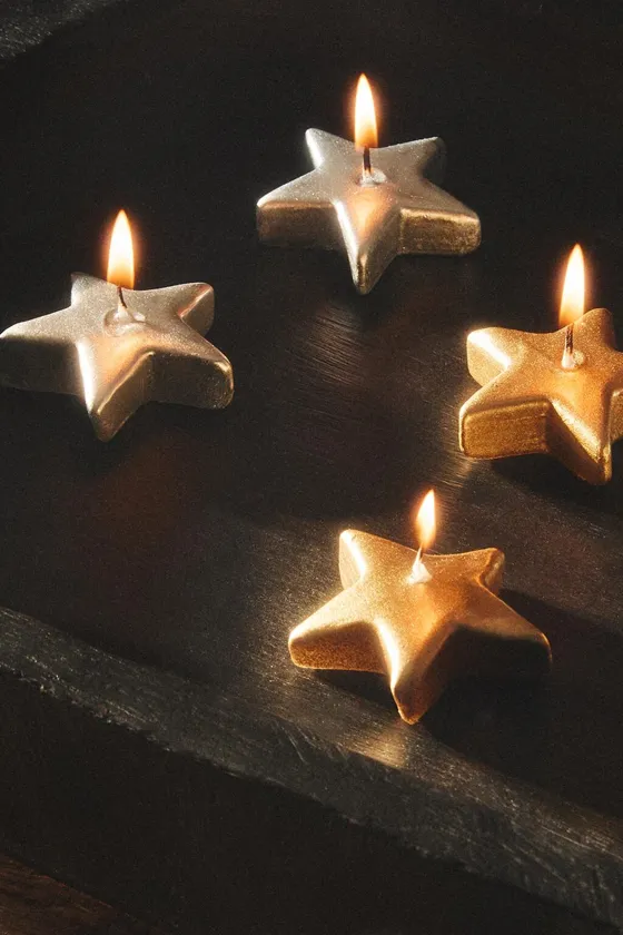 набор свечей tealight с рождественскими звездами, набор из 6 свечей