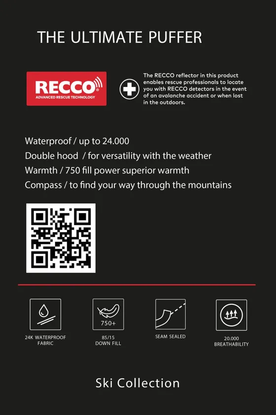 КУРТКА-ПУХОВИК WINDPROOF AND WATERPROOF RECCO® TECHNOLOGY — SKI COLLECTION