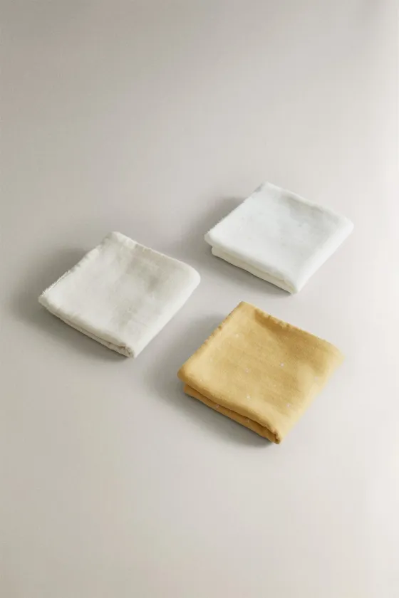 детское муслиновое мини-полотенце с цветочным рисунком в упаковке из 3 штук