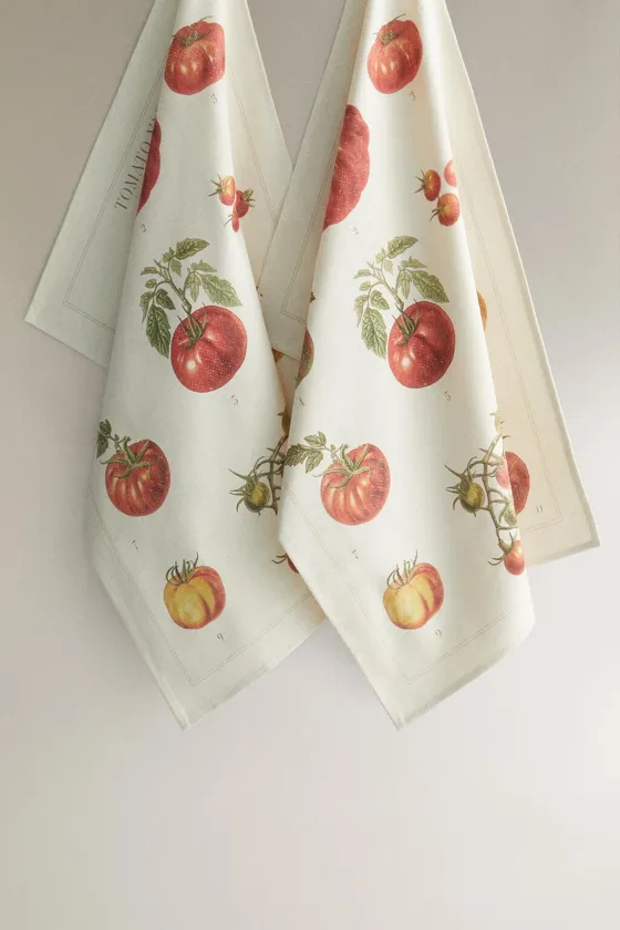 кухонные полотенца с томатным принтом в упаковке из 2 штук