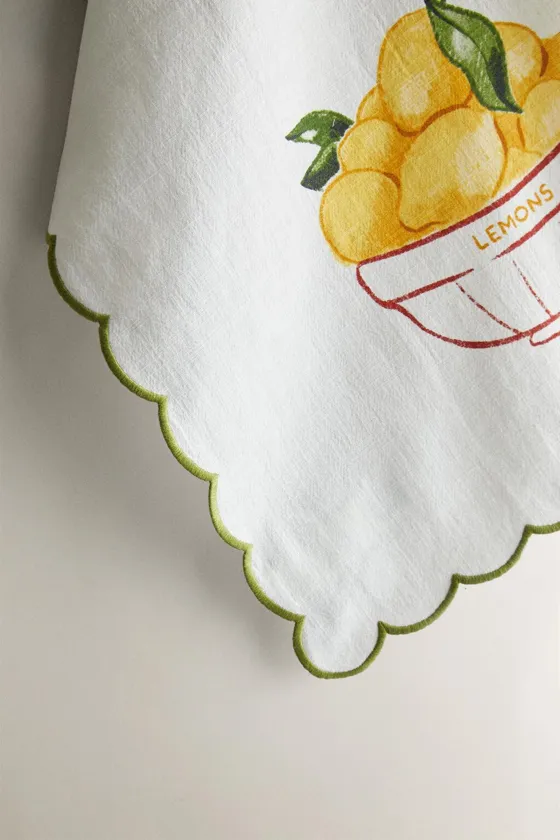 кухонное полотенце с лимонным принтом