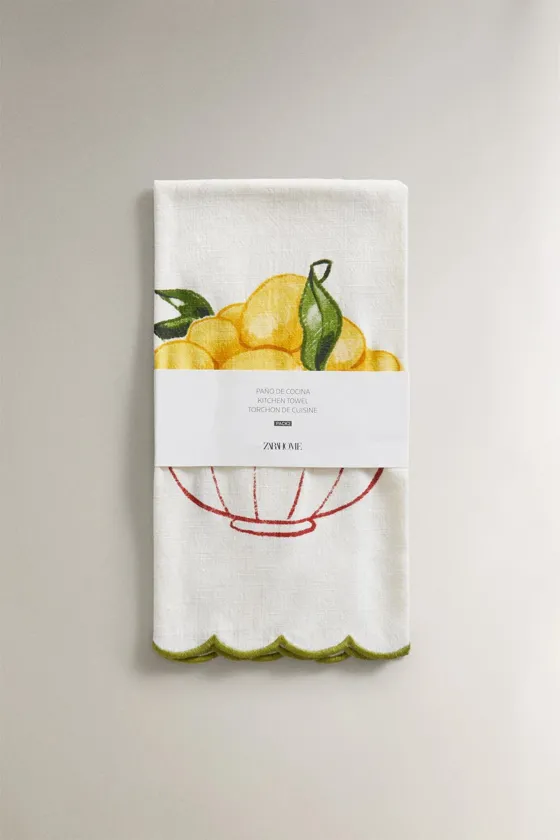 кухонное полотенце с лимонным принтом