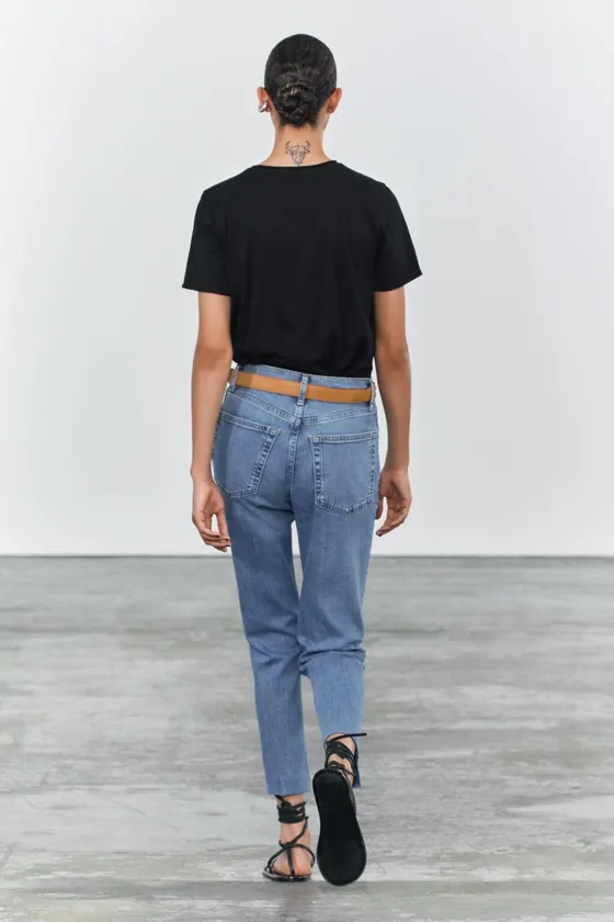 ДЖИНСЫ BOOTCUT CROPPED С ВЫСОКОЙ ПОСАДКОЙ — ZW COLLECTION