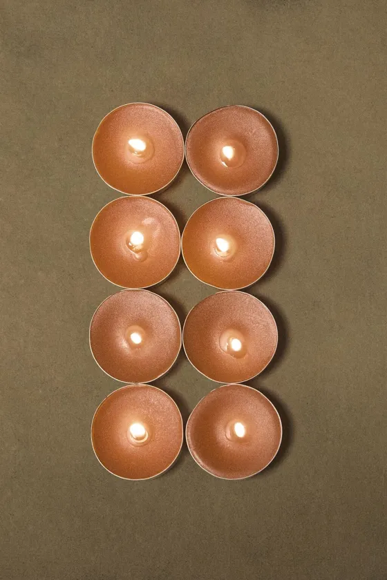 упаковка ароматических свечей tealight с соленой карамелью, 8 штук в упаковке